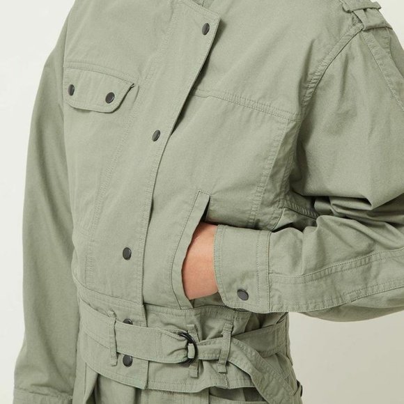 Etoile Isabel Marant Zonca Jacket Cotton Overall Utility Green M New - Picture 3 of 11